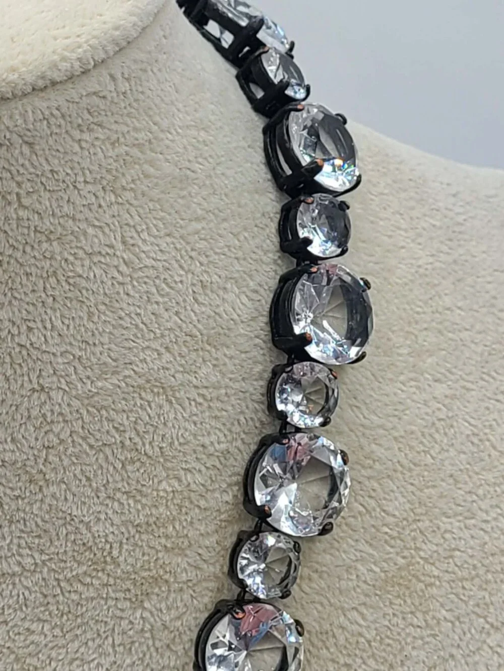 J Crew Crystal Necklace set in Gunmetal NWOT